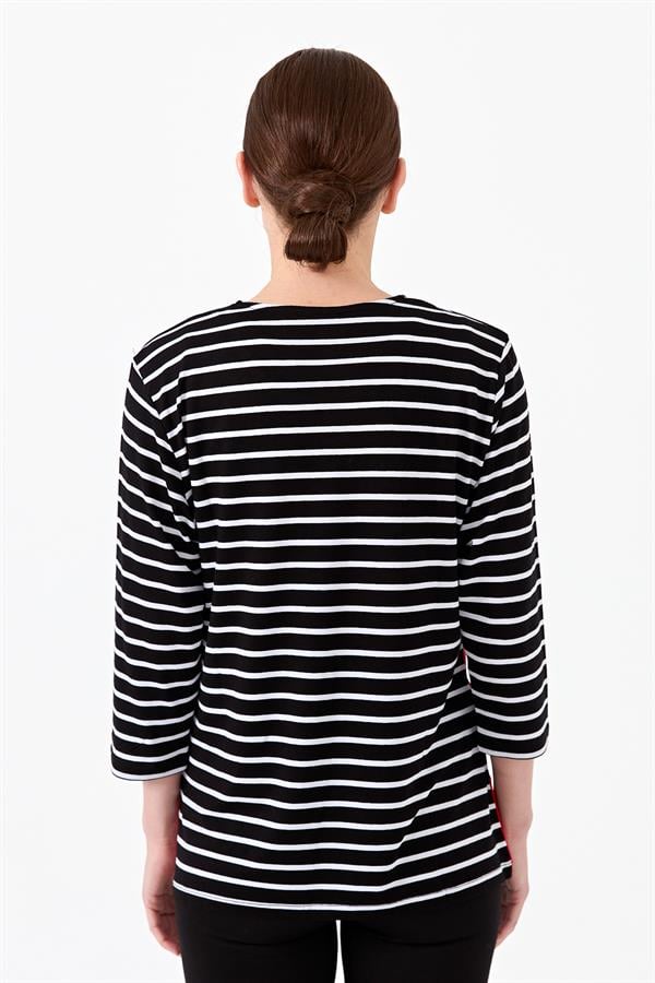 Womens Striped T-Shirt Black