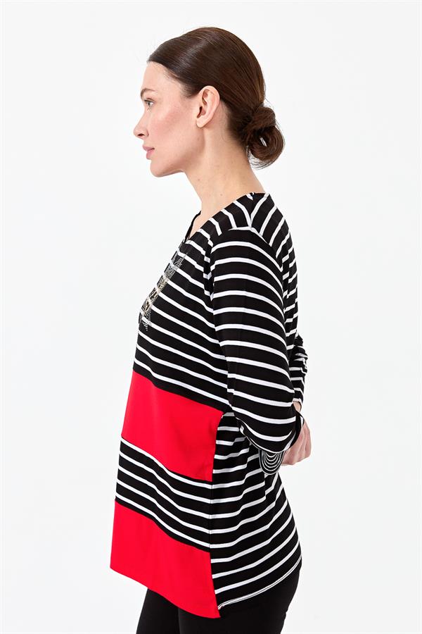 Womens Striped T-Shirt Black