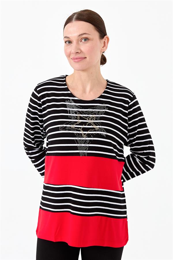 Womens Striped T-Shirt Black
