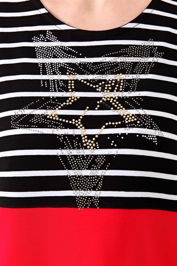 Womens Striped T-Shirt Black