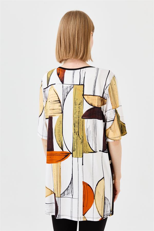 Womens Striped Zero Neck T-shirt Black