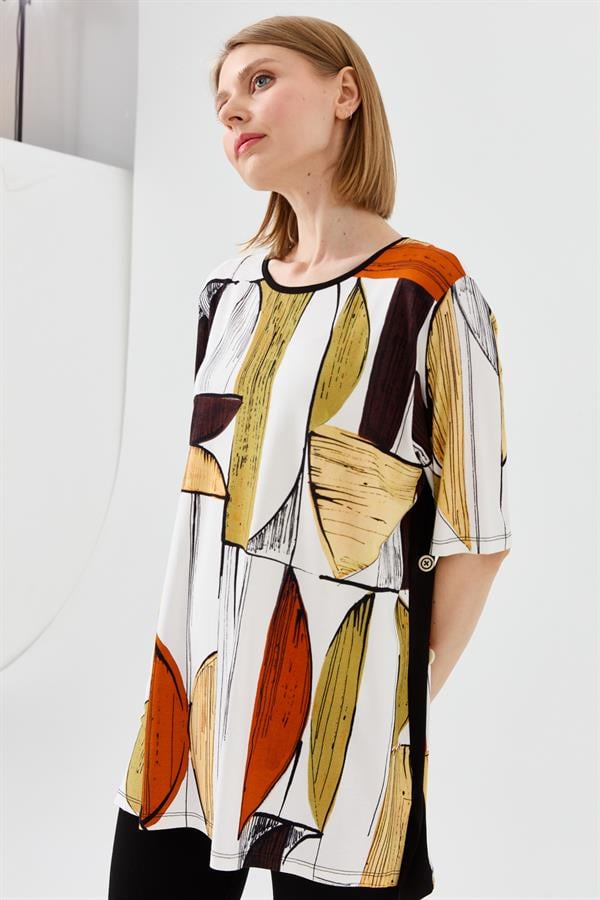 Womens Striped Zero Neck T-shirt Black