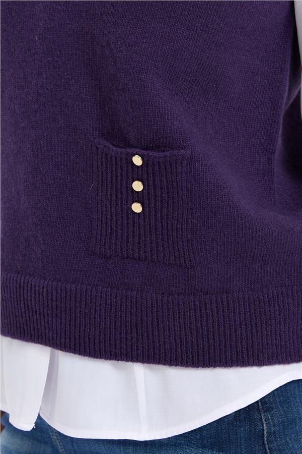 Womens Crew Neck Seamless Wool Sweater