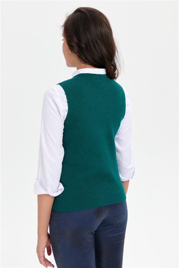 Kadın Sıfır Yaka Dikişsiz Önü Düğmeli Yün Süveter K.Ö.başı