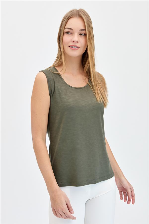 Женская базовая футболка с круглым вырезом на бретелях