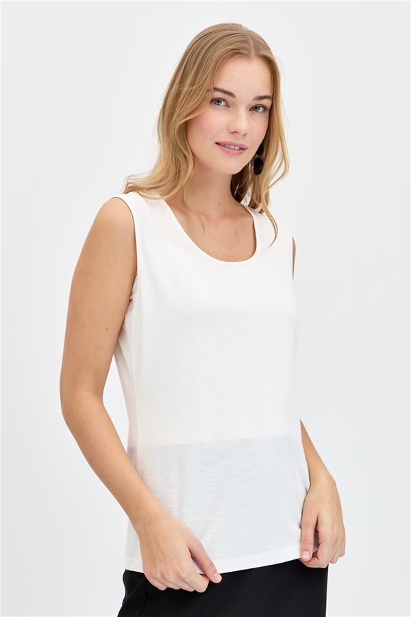 Женская базовая футболка с круглым вырезом на бретелях