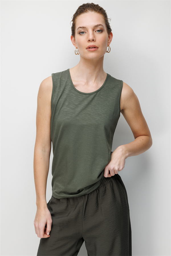 Женская базовая футболка с круглым вырезом на бретелях