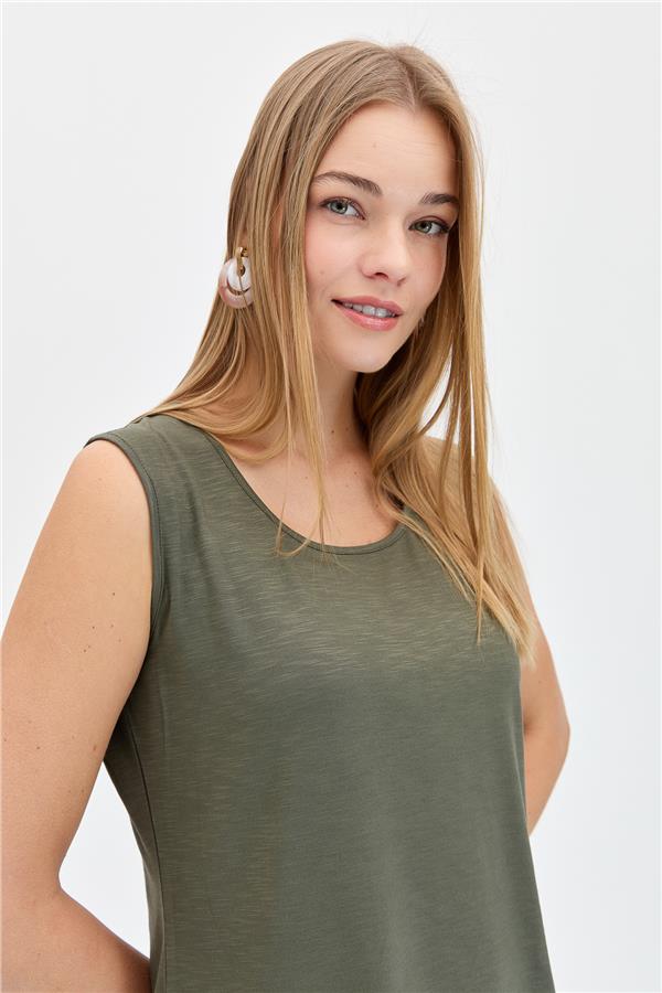 Женская базовая футболка с круглым вырезом на бретелях