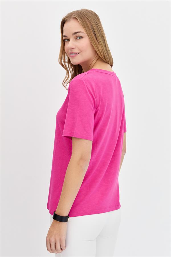 Женская футболка из чесаного хлопка с круглым вырезом