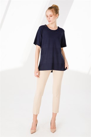 Женская блузка красная темно-синяя