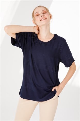 Женская блузка красная темно-синяя