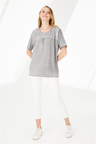 Женская блузка серая