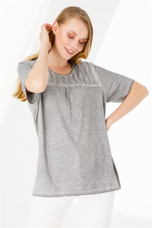 Женская блузка серая