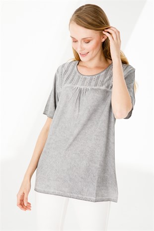 Женская блузка серая