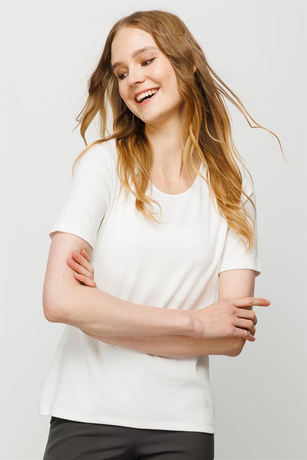 Женская хлопковая облегающая футболка с круглым вырезом и коротким рукавом белая