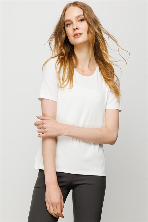 Женская хлопковая облегающая футболка с круглым вырезом и коротким рукавом белая