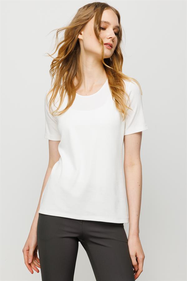 Женская хлопковая облегающая футболка с круглым вырезом и коротким рукавом белая