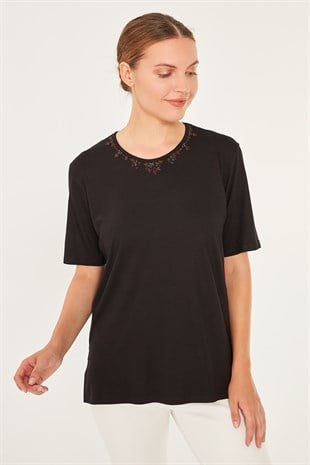 Женская трикотажная блузка черного цвета