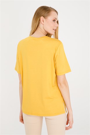 Женская трикотажная блузка Горчица