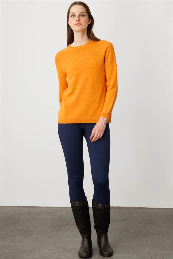 Kadın Sıfır Yaka Klasik Kaşmir Kazak K.K.İçi