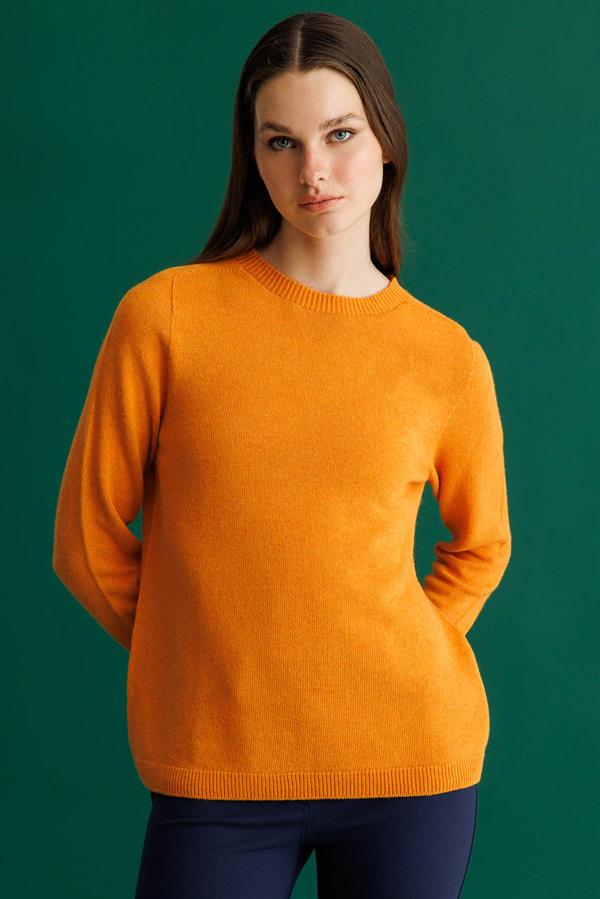 Kadın Sıfır Yaka Klasik Kaşmir Kazak K.K.İçi