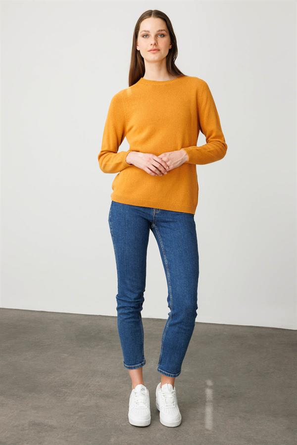 Kadın Sıfır Yaka Klasik Kaşmir Kazak M.K.İçi