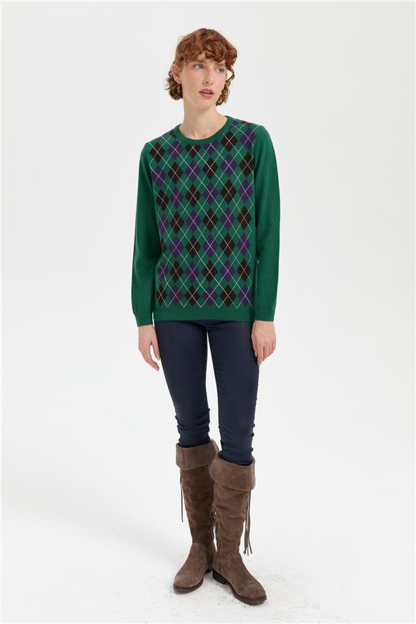 Kadın Sıfır Yaka Önü Baklavalı Yün Kazak Ö.Başı