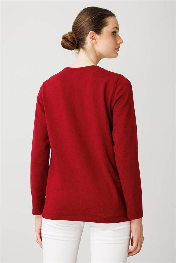 Kadın Sıfır Yaka Önü Pileli Boncuklu Ligralı Bluz V.Çürüğü