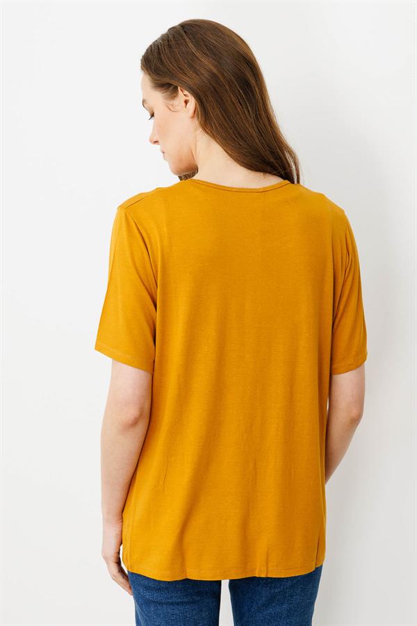 Womens Crew Neck Jersey T-shirt Honey