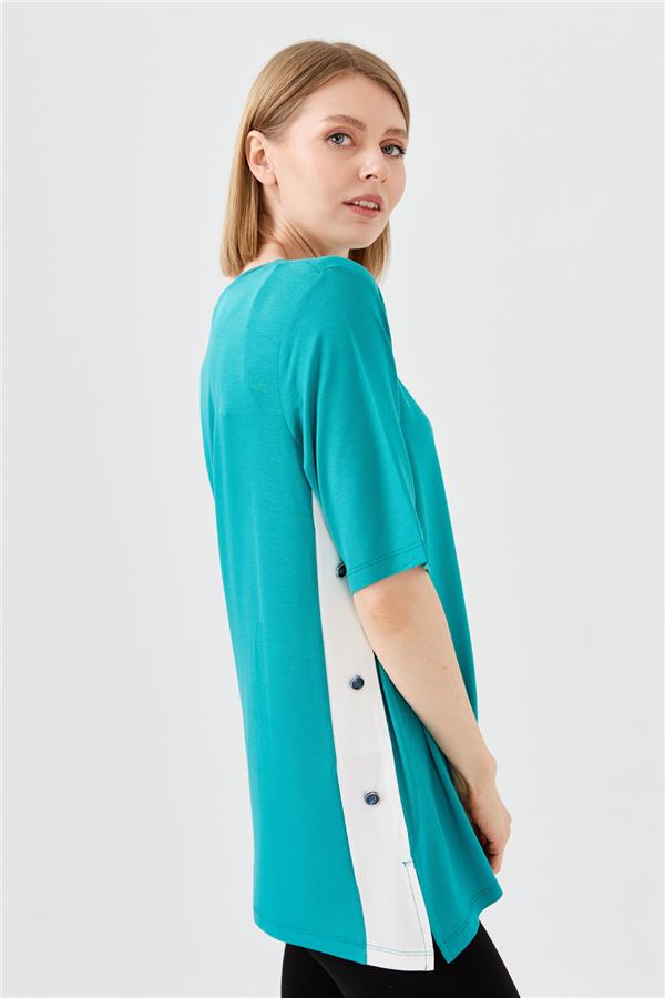 Womens Crew Neck Combed T-shirt Green