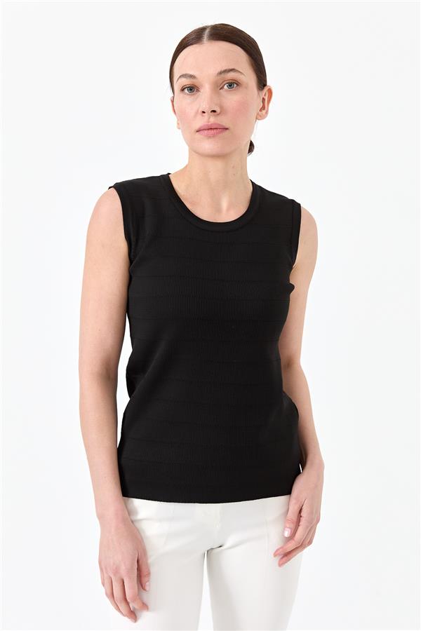 Womens Zero Collar Sleeveless Tank Top Black