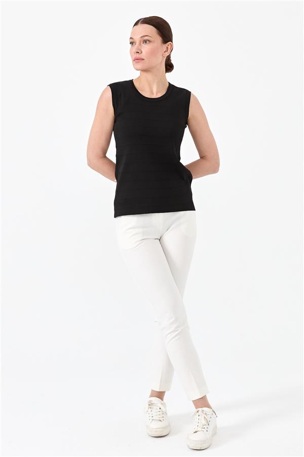 Womens Zero Collar Sleeveless Tank Top Black