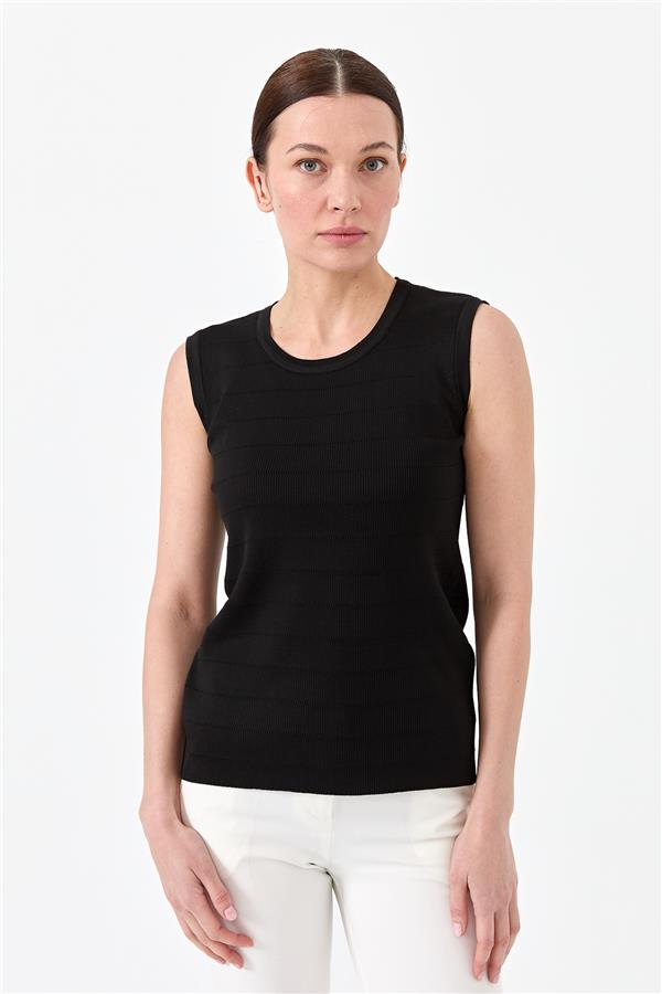 Womens Zero Collar Sleeveless Tank Top Black