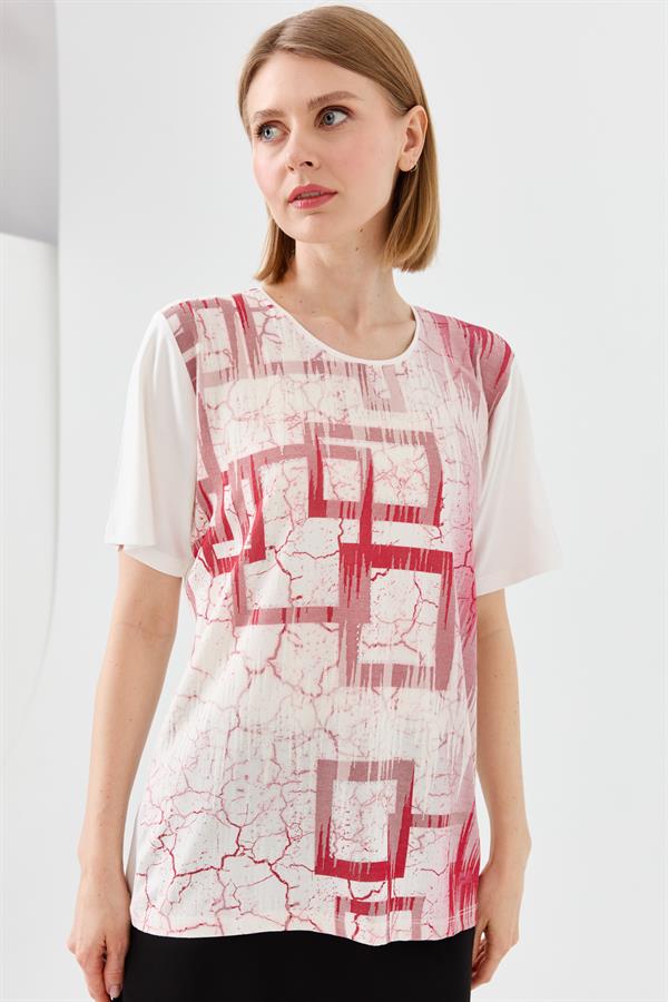 Женская хлопковая футболка с круглым вырезом и стразами цвета слоновой кости