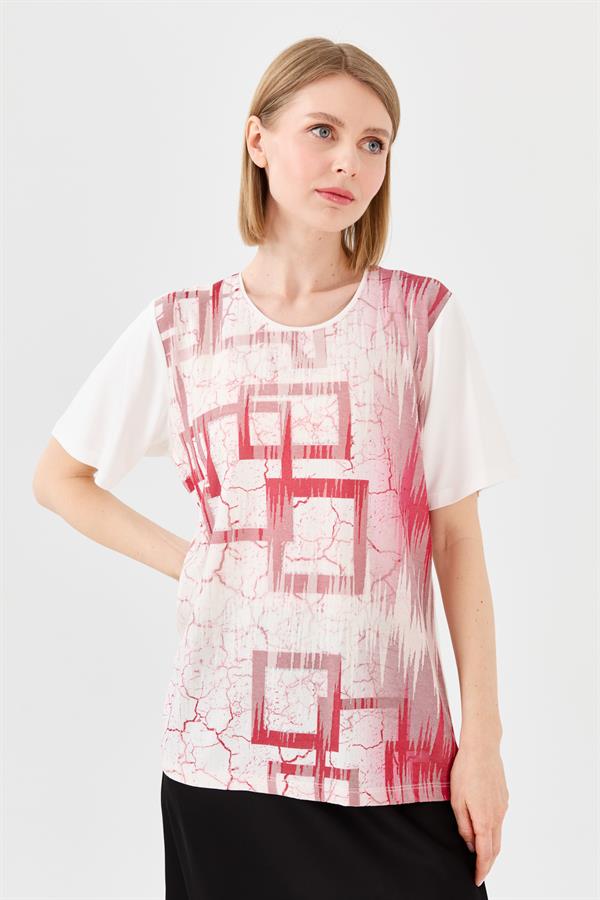 Женская хлопковая футболка с круглым вырезом и стразами цвета слоновой кости