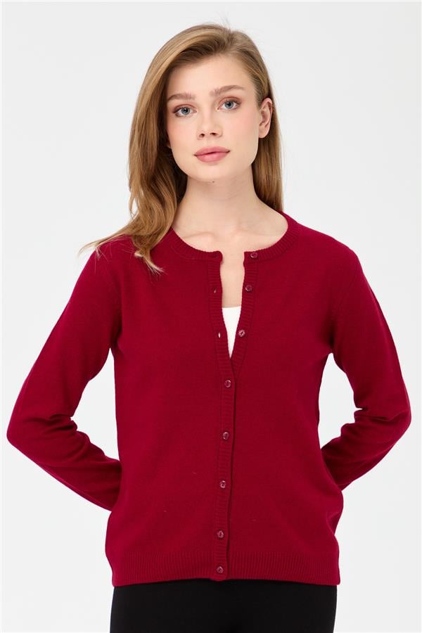 Женская трикотажная куртка с круглым вырезом Вишневая гниль