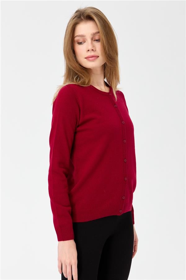 Женская трикотажная куртка с круглым вырезом Вишневая гниль