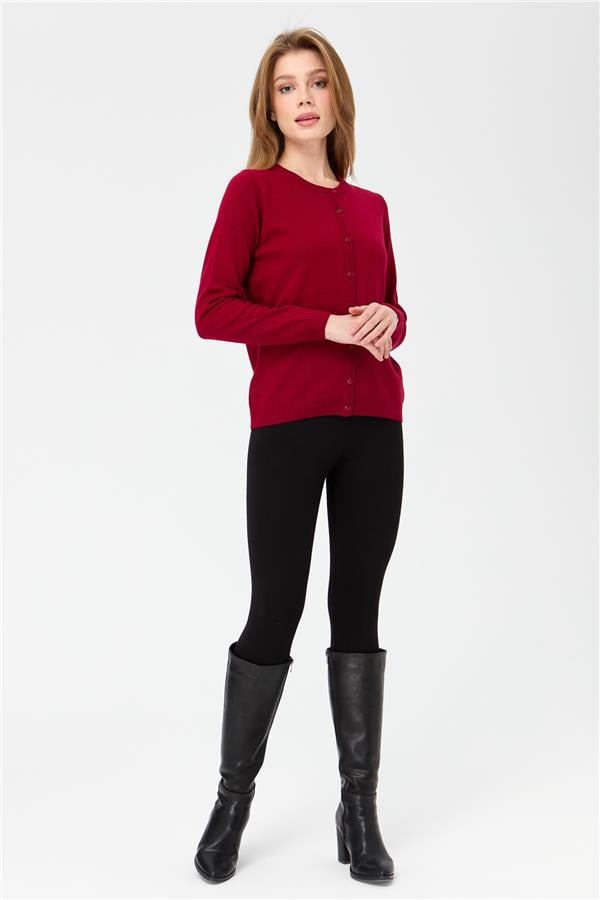 Женская трикотажная куртка с круглым вырезом Вишневая гниль