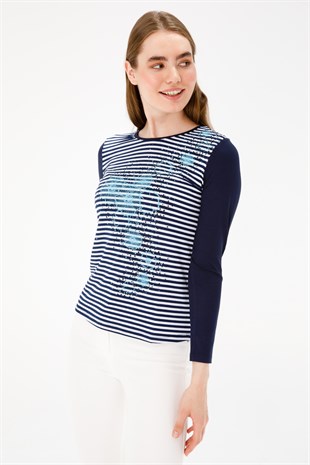 Женская блузка темно-синяя