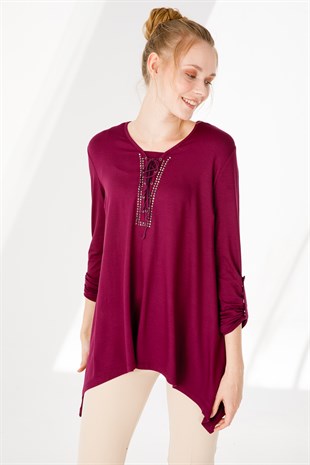 Womens Tunic Worsted Damson Color