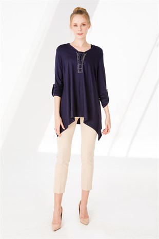 Womens Tunic Worsted Navy Blue