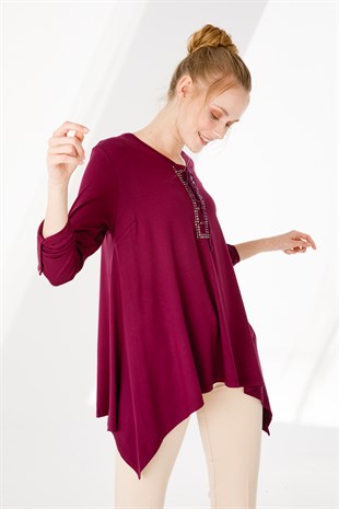 Womens Tunic Worsted Damson Color