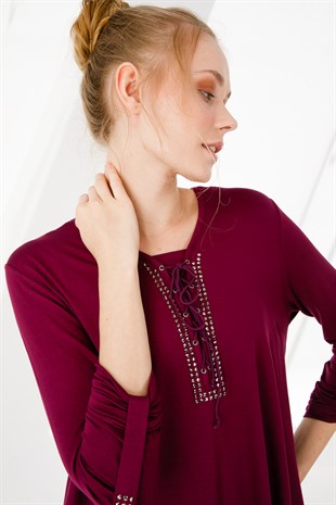 Womens Tunic Worsted Damson Color