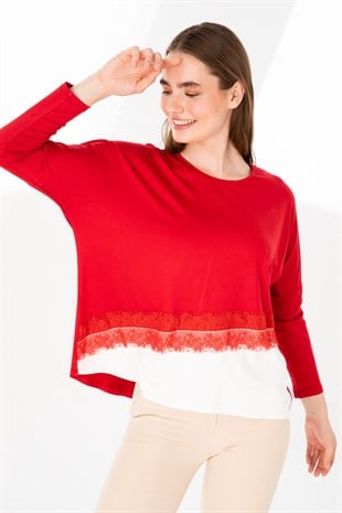 Womens Tunic Worsted Red