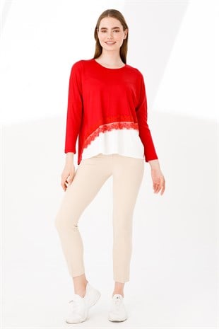 Womens Tunic Worsted Red