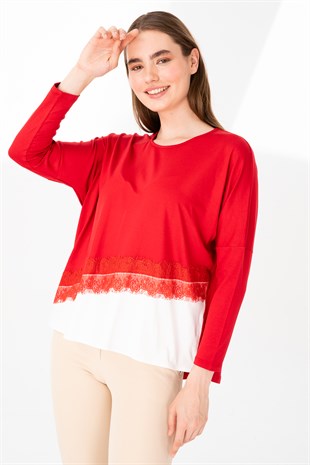 Womens Tunic Worsted Red