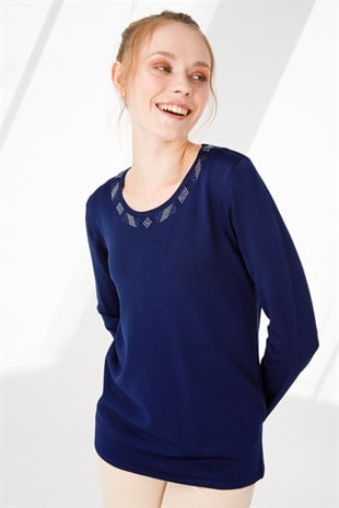 Womens Knitwear Sweater Navy Blue
