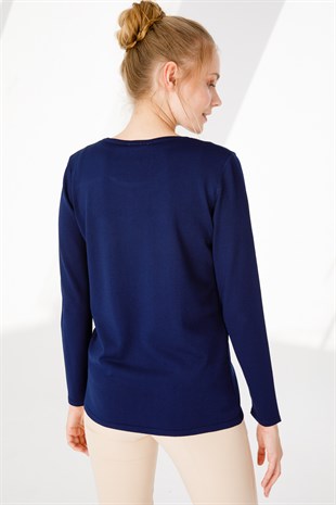 Womens Knitwear Sweater Navy Blue