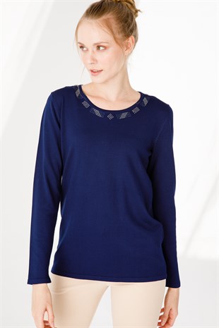 Womens Knitwear Sweater Navy Blue