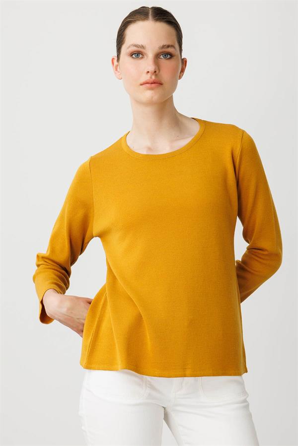 Kadın Sıfır Yaka Uzun Kollu Basic Yün Bluz K.Bal